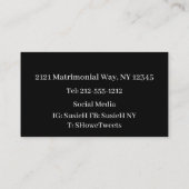 Carte De Visite Chic Mariage Floral (Dos)