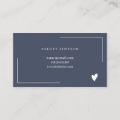 Carte De Visite Chic marine bleu logo script commander merci (Dos)