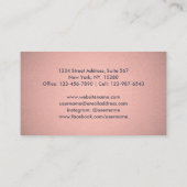 Carte De Visite Chic marine moderne et rose Chevron Faux Foil (Dos)