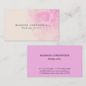 Carte De Visite Chic minable de fleur rose de pivoine d'aquarelle (Devant / Derrière)