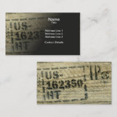 Carte De Visite Chic minable grunge embouti de vieux panneau de (Devant / Derrière)