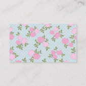 Carte De Visite Chic minable, pois, roses - vert rose bleu (Dos)
