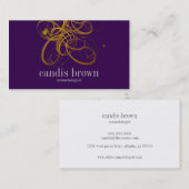 Carte de visite chic minimal de Cosmetologist d'or (Devant / Derrière)