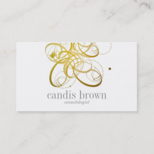 Carte de visite chic minimal de Cosmetologist d'or