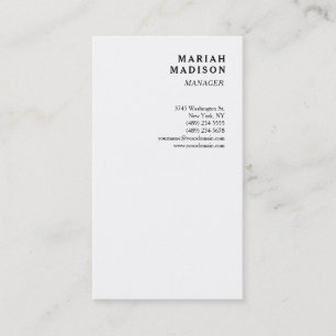 Carte De Visite Chic minimaliste minimaliste blanc tendance