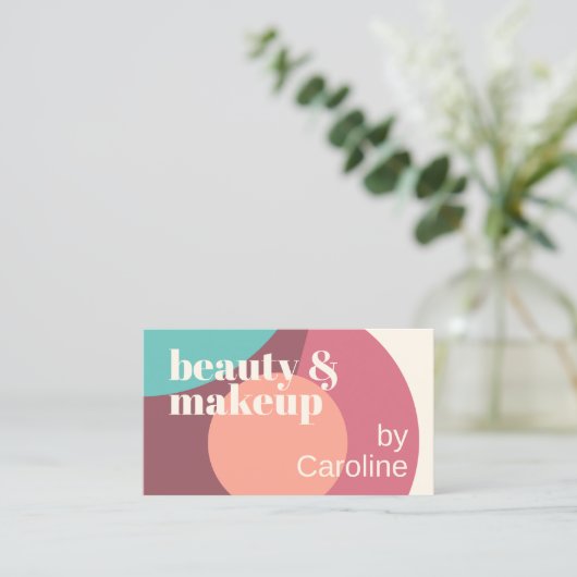 Carte De Visite Chic Mint Green Mauve Taupe Blush Pink Art Motif (Debout devant)