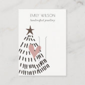Carte De Visite Chic Modern Minimal Christmas Tree Heart Hairpin (Devant)