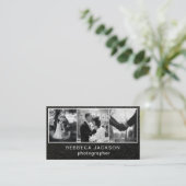 Carte De Visite Chic Modern Script Typography Simple Photographer  (Debout devant)
