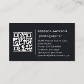 Carte De Visite Chic Modern Script Typography Simple Photographer  (Dos)