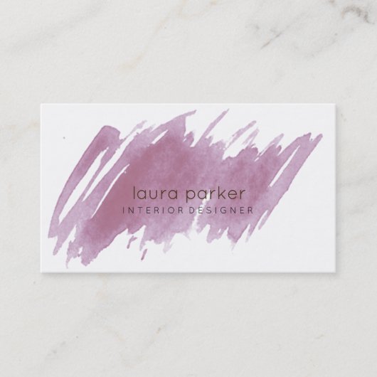 Carte De Visite Chic moderne abstrait élégant d'éclaboussure (Devant)