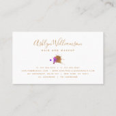 Carte De Visite Chic, moderne aquarelle or violet éclat rose (Dos)