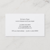 Carte De Visite Chic moderne Argent Feuille Nature Tan Linen LOOK (Dos)