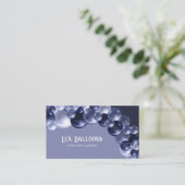 Carte De Visite Chic moderne Balloon Artiste Marine bleu Argent (Debout devant)