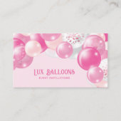 Carte De Visite Chic Moderne Balloon Artiste Pink Argent (Devant)