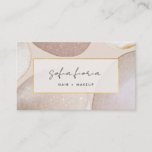 Carte De Visite Chic moderne Blush Gold Parties scintillant