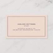 Carte De Visite Chic moderne Blush Pink coiffure script (Dos)