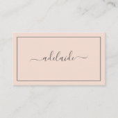 Carte De Visite Chic moderne Blush Pink coiffure script (Devant)