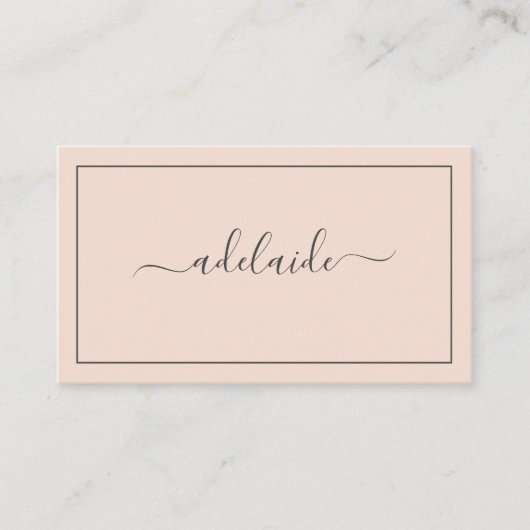 Carte De Visite Chic moderne Blush Pink coiffure script (Devant)