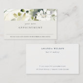 Carte De Visite Chic Moderne Boho Abstrait Vert Floral Rendez-vous (Devant / Derrière)