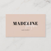 Carte De Visite Chic moderne Boho Beige Feminine QR Code (Devant)