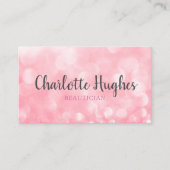 Carte De Visite Chic Moderne Bokeh Rose (Devant)