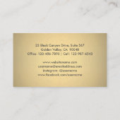 Carte De Visite Chic moderne Chevron Black et Faux Gold Foil (Dos)