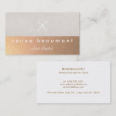 Carte De Visite Chic Moderne Coiffeuse Ciseaux Logo (Devant / Derrière)