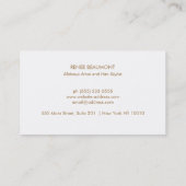 Carte De Visite Chic Moderne Coiffeuse Ciseaux Logo (Dos)