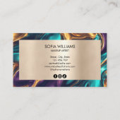 Carte De Visite Chic moderne de luxe maquillage d'or Artiste Salon (Dos)