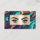 Carte De Visite Chic moderne de luxe maquillage d'or Artiste Salon (Devant)