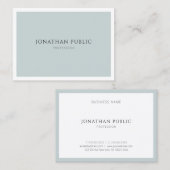 Carte De Visite Chic moderne de modèle simple élégant de vert bleu (Devant / Derrière)