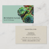 Carte De Visite Chic moderne de Succulents verts (Devant / Derrière)