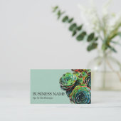 Carte De Visite Chic moderne de Succulents verts (Debout devant)