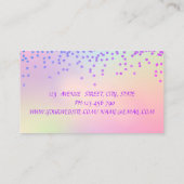 Carte De Visite Chic Moderne Holographique Diamants Faux Lashes (Dos)