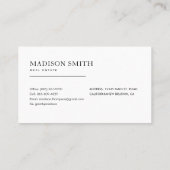 Carte De Visite Chic Moderne Luxe Professionnel (Dos)