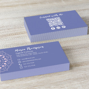 Carte De Visite Chic moderne médias sociaux professionnels QR Code