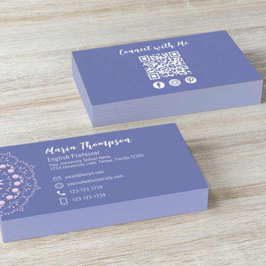 Carte De Visite Chic moderne médias sociaux professionnels QR Code