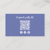 Carte De Visite Chic moderne médias sociaux professionnels QR Code (Dos)