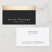 Carte De Visite Chic moderne noir et or (Devant / Derrière)