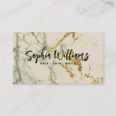 Carte De Visite Chic moderne Parties scintillant or Foil et marbre (Devant)