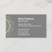 Carte De Visite Chic Moderne Professionnel Vert et Gris (Devant)