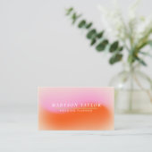 Carte De Visite Chic moderne rose orange dégradé (Debout devant)