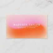Carte De Visite Chic moderne rose orange dégradé (Devant)