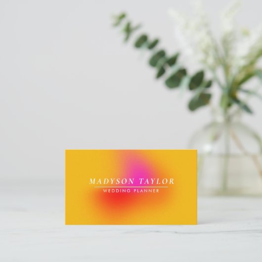 Carte De Visite Chic moderne rose orange jaune dégradé (Debout devant)