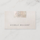 Carte De Visite Chic Moderne Salon De Beauté Faux Sequin Beige (Devant)