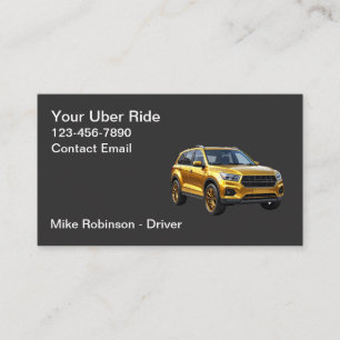 Carte De Visite Chic Moderne Simple Chauffeur de Taxi Uber
