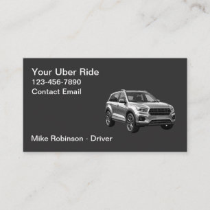 Carte De Visite Chic Moderne Simple Chauffeur de Taxi Uber