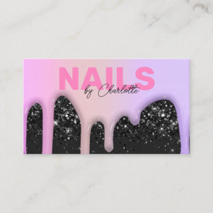 Carte De Visite Chic Moderne Tendance Pink Purple Drives ongles