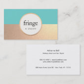 Carte De Visite Chic moderne Turquoise FAUX Gold Foil Beauty Salon (Devant / Derrière)