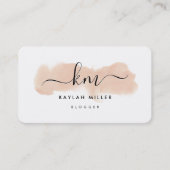 Carte De Visite CHIC MONOGRAM élégantes initiales couleur rose (Devant)